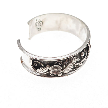 Eva Sando Old Pawn 925 Sterling Silver Vintage 1988 Adjustable Bracelet 7.25"