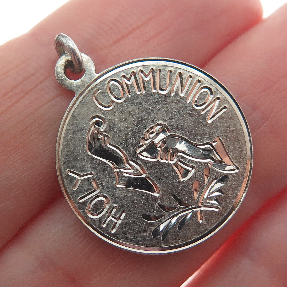 LUMIN 925 Sterling Silver Vintage Holy Communion Minimalist Charm Pendant