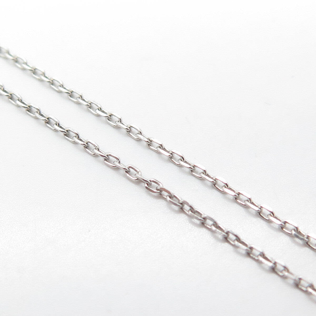 925 Sterling Silver Italy White C Z Bow Cable Chain Necklace 18"
