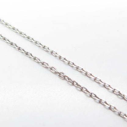 925 Sterling Silver Italy White C Z Bow Cable Chain Necklace 18"