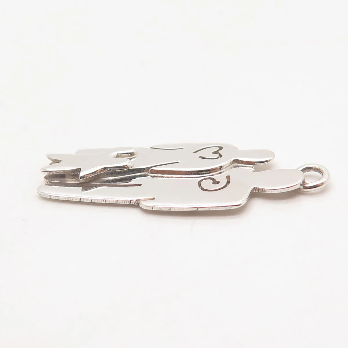 925 Sterling Silver Vintage Far Fetched Happy Family Pendant