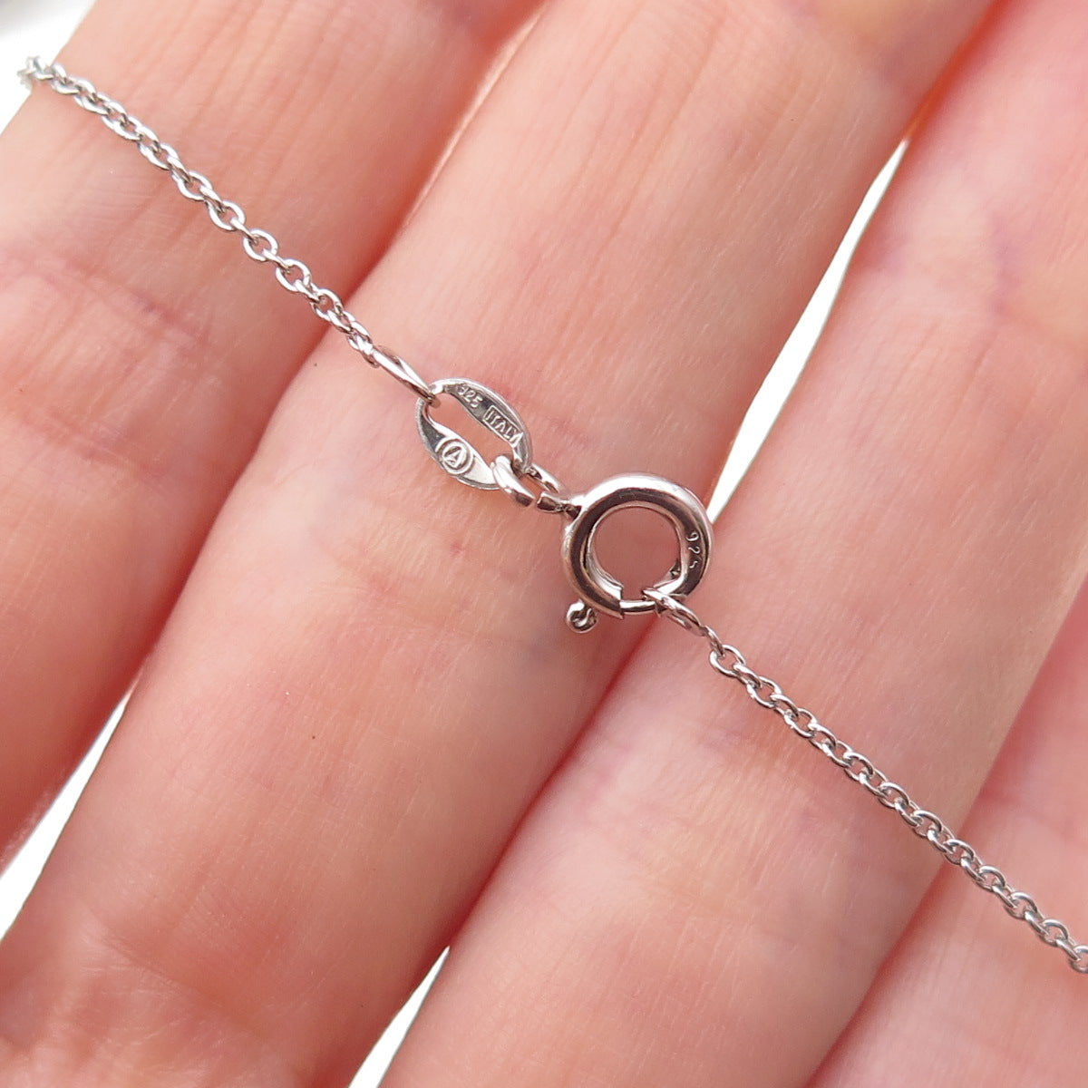 925 Sterling Silver Round-Cut Pink & White C Z Floral Cable Chain Necklace 18"