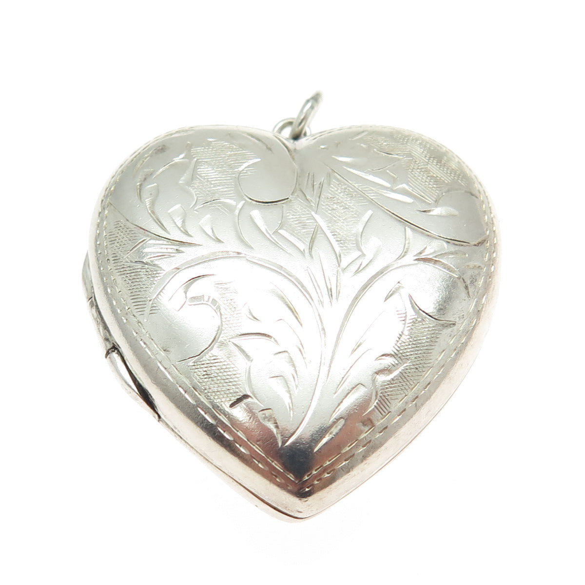 925 Sterling Silver Vintage Engraved Heart Locket Pendant