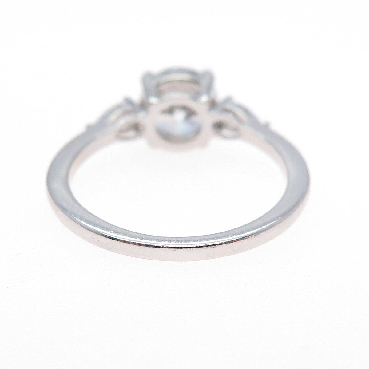 925 Sterling Silver Round & Pear-Cut C Z Engagement Ring Size 8.25