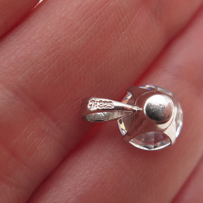 JH YOUNG 925 Sterling Silver Round-Cut C Z Mini Charm Pendant