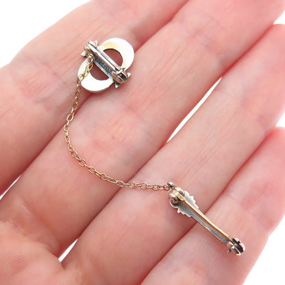 JOSTENS Sterling GP Antique Pearl Beta Sigma Phi Sorority Pin (missing 2 pearls)