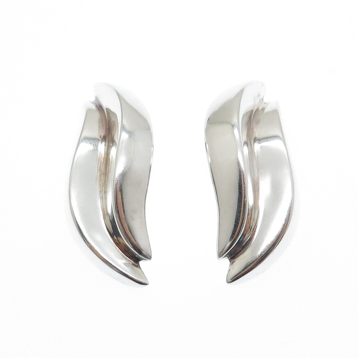BAYANIHAN 925 Sterling Silver Vintage Modernist Earrings