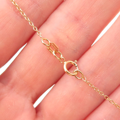 925 Sterling Silver Gold Plated Real Diamond Cross Cable Chain Necklace 18"