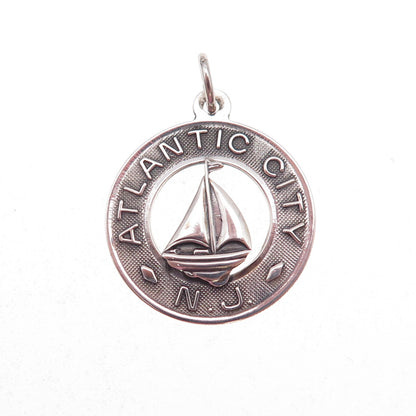 Danecraft 925 Sterling Silver Vintage Atlantic City NJ Sailboat Charm Pendant