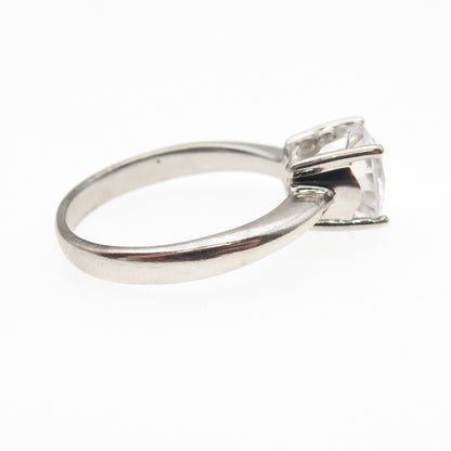 Sai 925 Sterling Silver Round-Cut C Z Engagement Ring Size 8