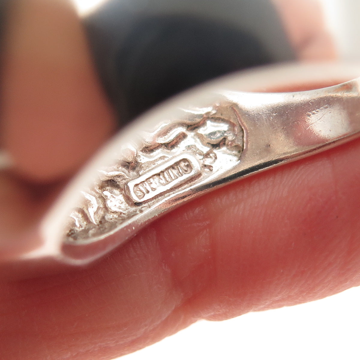 Paul Brackna 925 Sterling Silver Vintage Modernist Sail Oxidized Ring Size 6.75