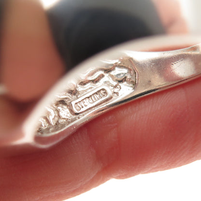 Paul Brackna 925 Sterling Silver Vintage Modernist Sail Oxidized Ring Size 6.75