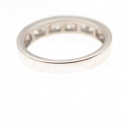 925 Sterling Silver Round-Cut C Z Ring Size 7.25