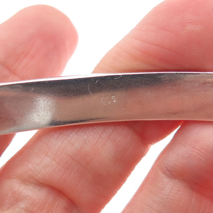 925 Sterling Silver 2-Tone Vintage Floral Scroll Adjustable Cuff Bracelet 7.75"