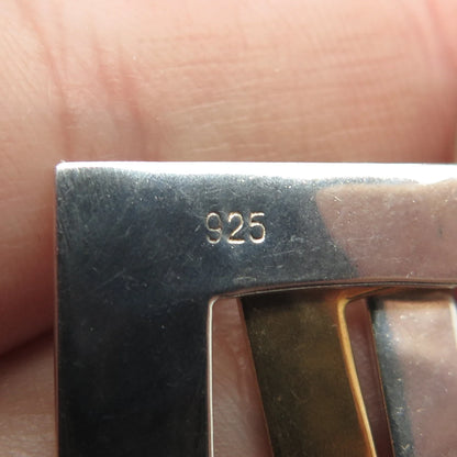925 Sterling Silver 2-Tone Vintage Robert Lee Morris Open Triple Square Pendant