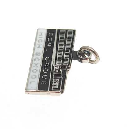 KINNEY 925 Sterling Silver Vintage Enamel "Coal Grove High School" Pendant