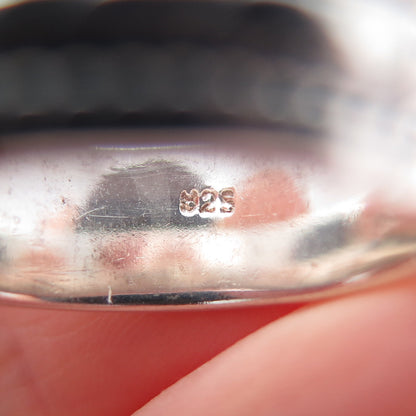 925 Sterling Silver Vintage Roped Oxidized Band Ring Size 8.75