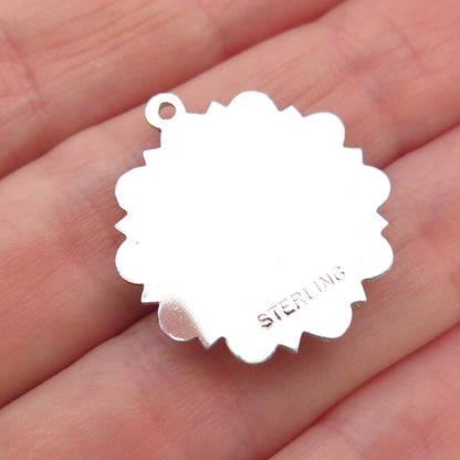 925 Sterling Silver Vintage Blue & Pink Rhinestone Baby Shoes Charm Pendant