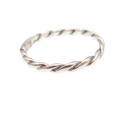 Carolyn Pollack 925 Sterling Silver Vintage Twisted Oxidized Band Ring Size 6.5