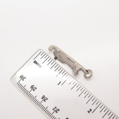925 Sterling Silver Vintage Old Skate Charm Pendant