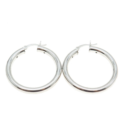 925 Sterling Silver Tube Hoop Earrings