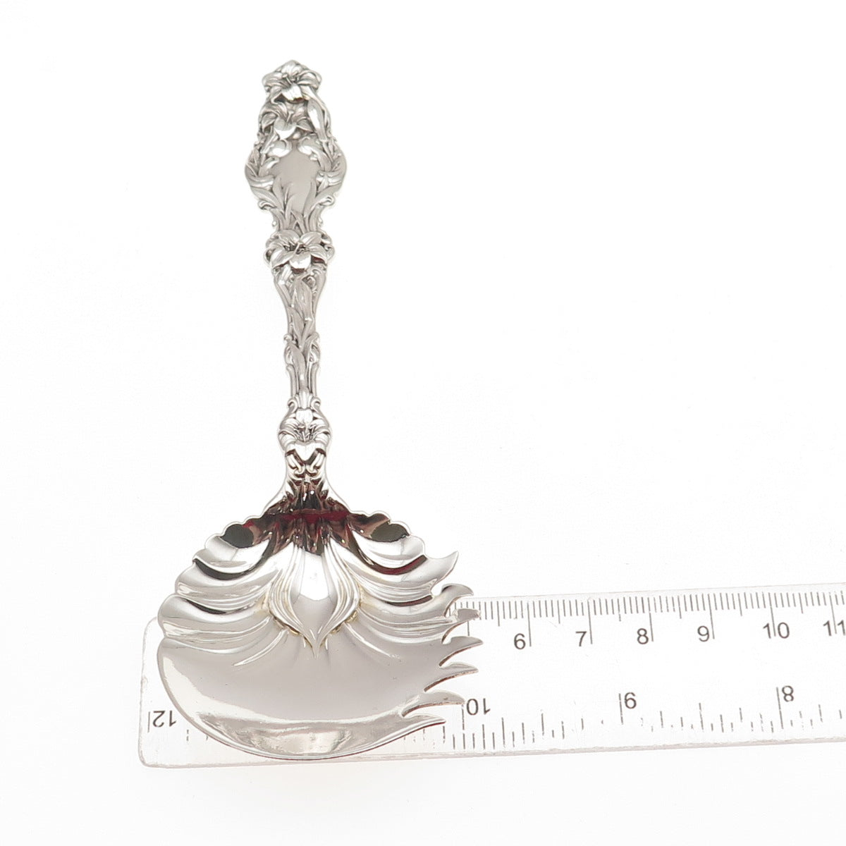Whiting Mfg Co. 925 Sterling Silver Antique 1902 Lily Large Cucumber Server