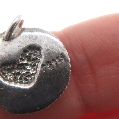 PB PAUL BRACKNA Sterling Silver Vintage Love XOXOX Oxidized Minimalist Pendant