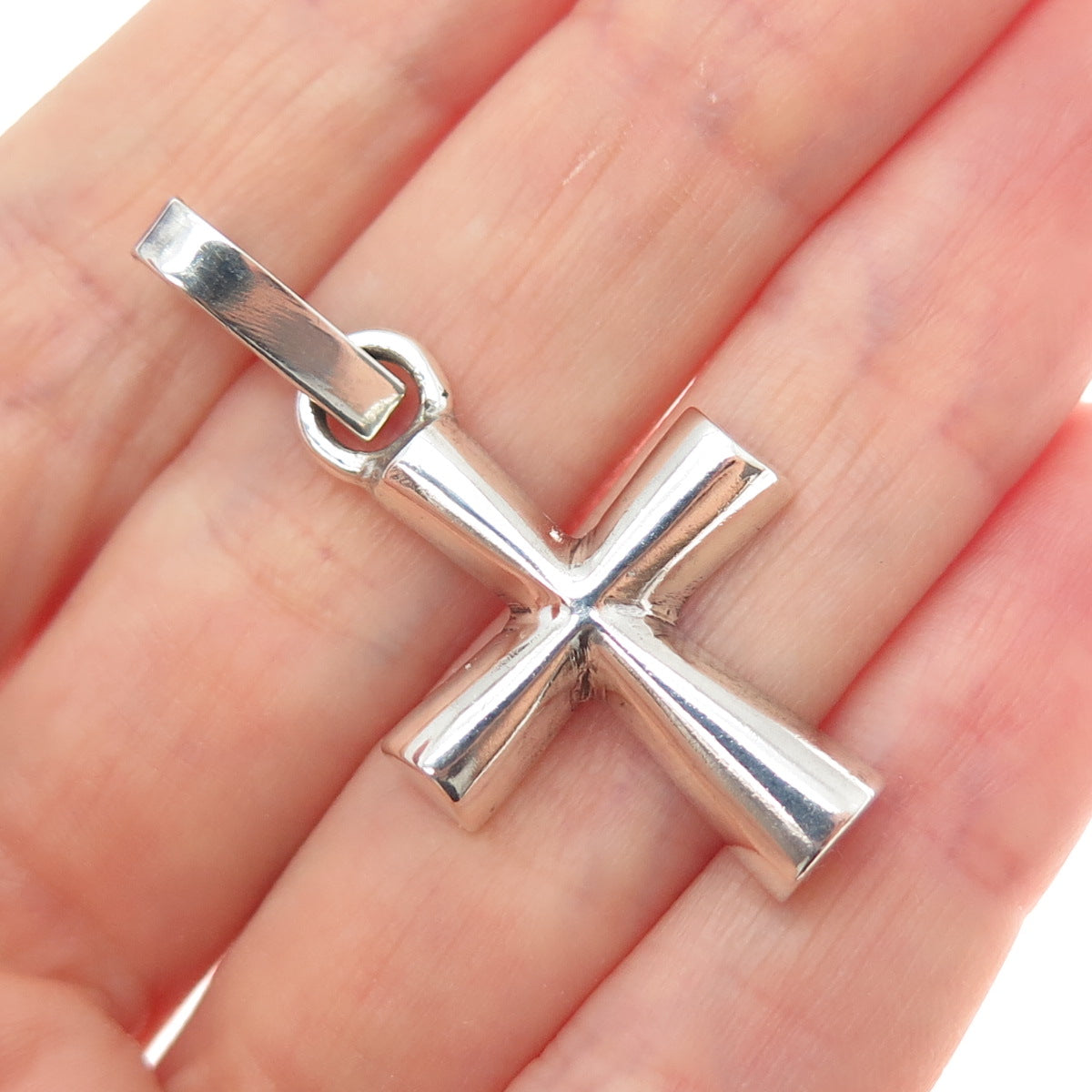 925 Sterling Silver Vintage Cross Religious Charm Pendant