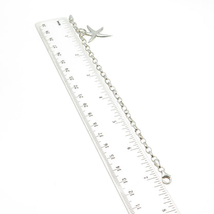 925 Sterling Silver Vintage Starfish Rolo Link Bracelet 6.75"
