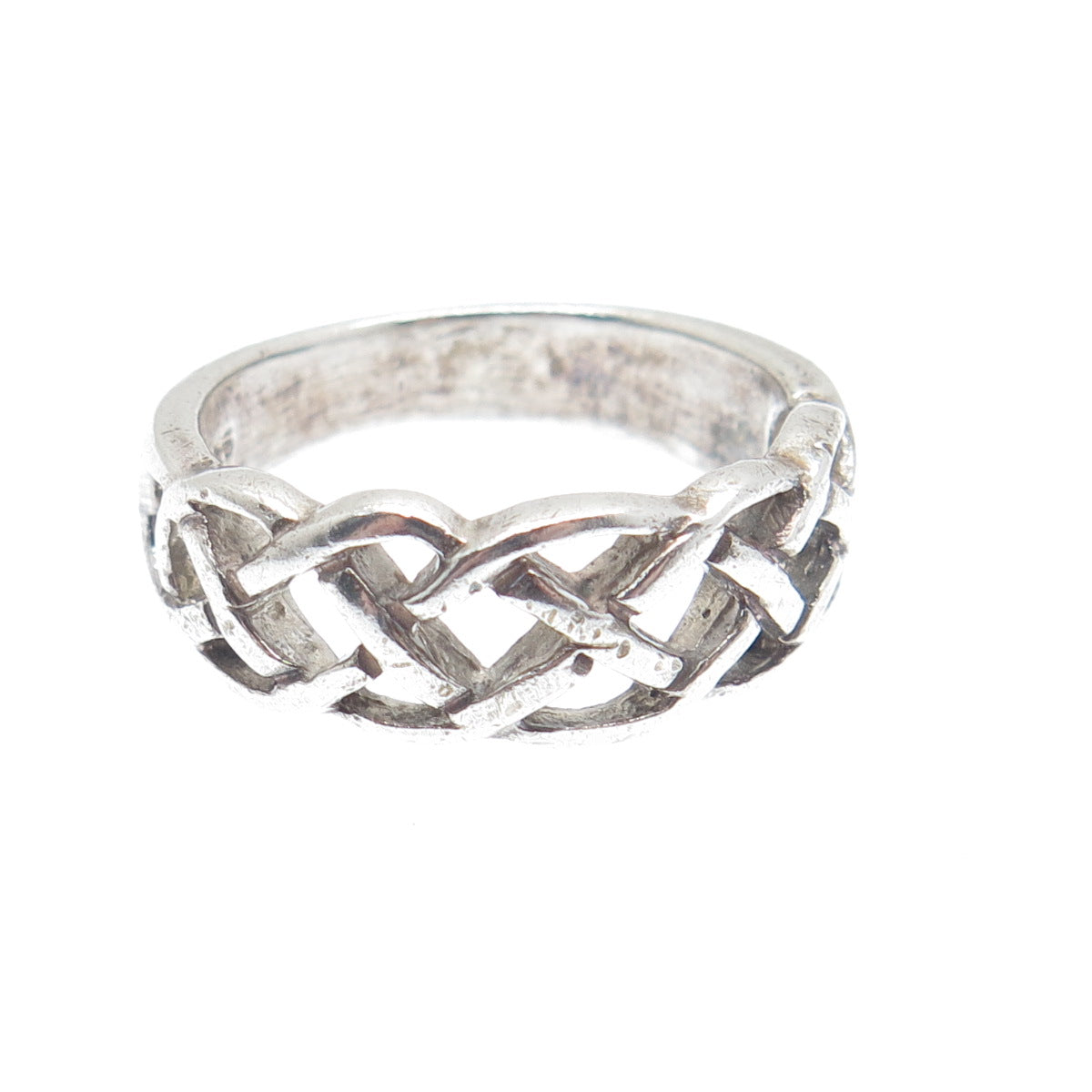 925 Sterling Silver Vintage Celtic Knot Oxidized Ring Size 8.75