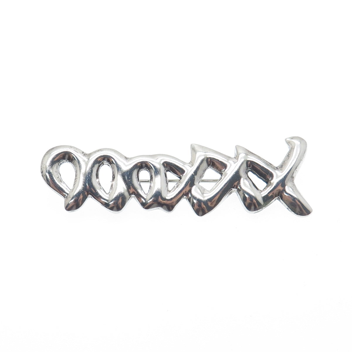 925 Sterling Silver Vintage Mexico XO Hugs & Kisses Pin Brooch