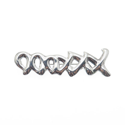 925 Sterling Silver Vintage Mexico XO Hugs & Kisses Pin Brooch