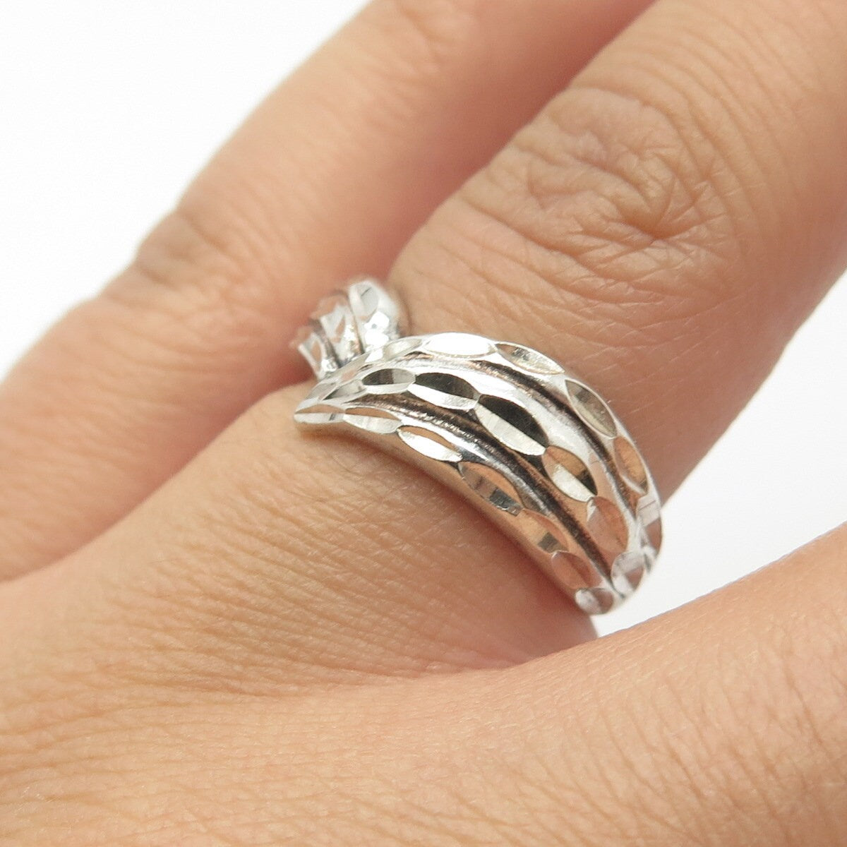 925 Sterling Silver Vintage Shube Bird Wings Ring Size 6.75