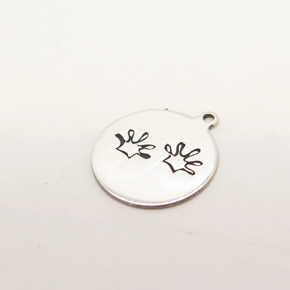 925 Sterling Silver USA Two In Town Etched Charm Pendant