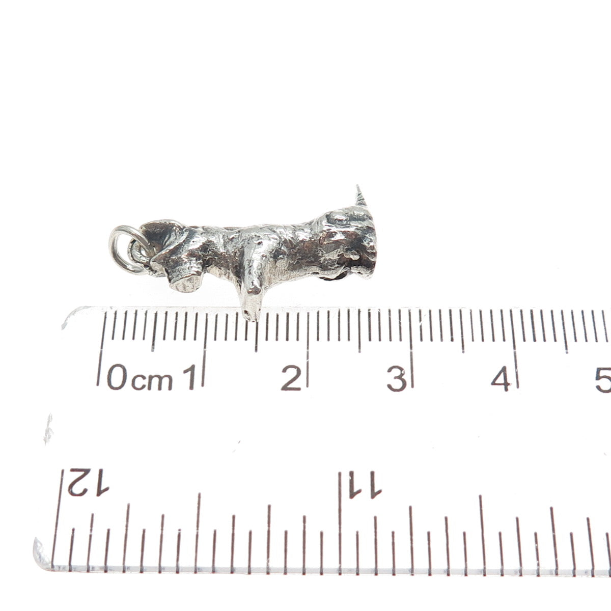 925 Sterling Silver Vintage Dog Oxidized 3D Charm Pendant