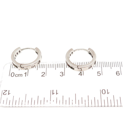 925 Sterling Silver Multi-Color C Z Heart Hoop Earrings