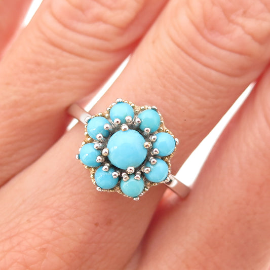 Chuck Clemency 925 Sterling Silver Real Sleeping Beauty Turquoise Ring Size 7