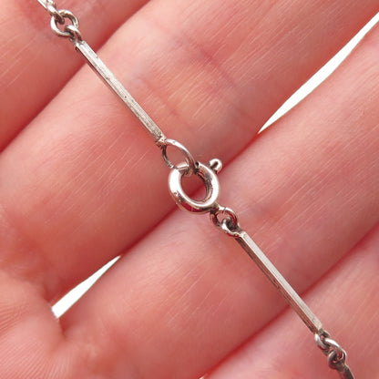 925 Sterling Silver Vintage Real Eilat Modernist V-Shape Bar Chain Necklace 16"