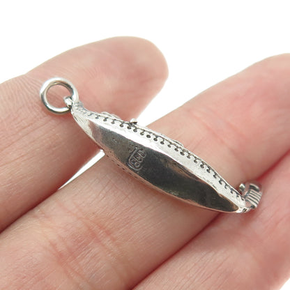 800 Silver Vintage Venetian Gondola 3D Pendant