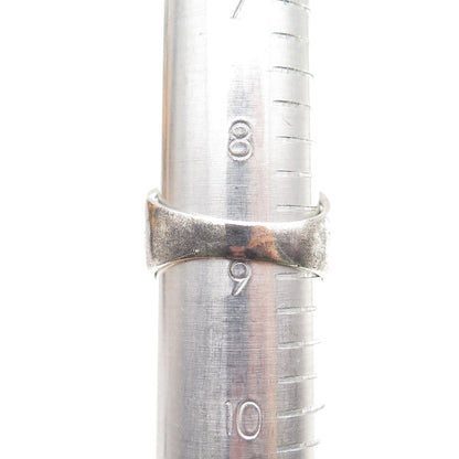 925 Sterling Silver Vintage Celtic Woven Oxidized Ring Size 9