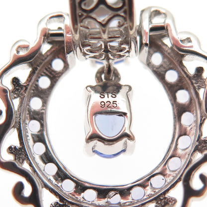 Chuck Clemency 925 Sterling Silver Real Tanzanite Cuban Chain Necklace 20"