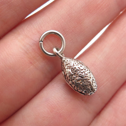 925 Sterling Silver Vintage Football Ball Oxidized Minimalist Charm Pendant