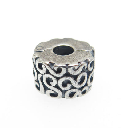PANDORA 925 Sterling Silver Swirl Clip Bead Charm