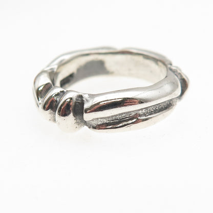 Laurent Leger 925 Sterling Silver Vintage Modernist Oxidized Band Ring Size 7.5
