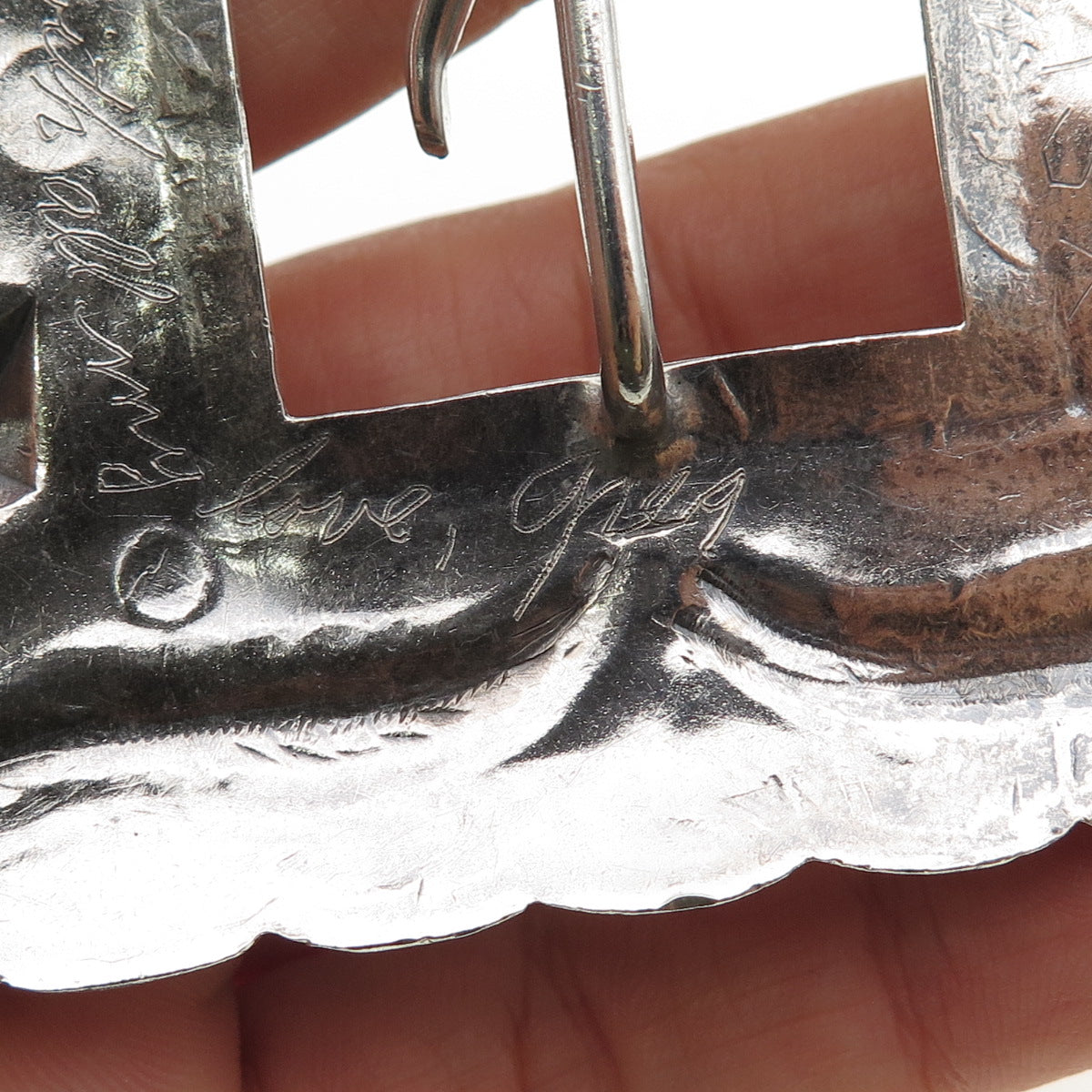 Terry Williams Navajo Old Pawn Sterling Silver Vintage Southwestern Belt Buckle