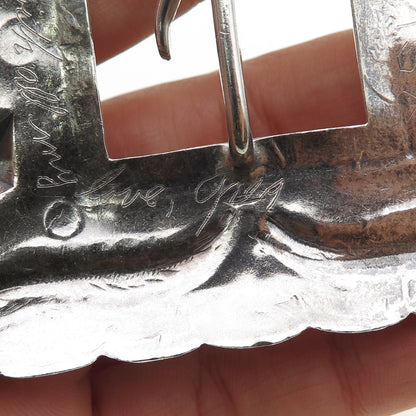 Terry Williams Navajo Old Pawn Sterling Silver Vintage Southwestern Belt Buckle