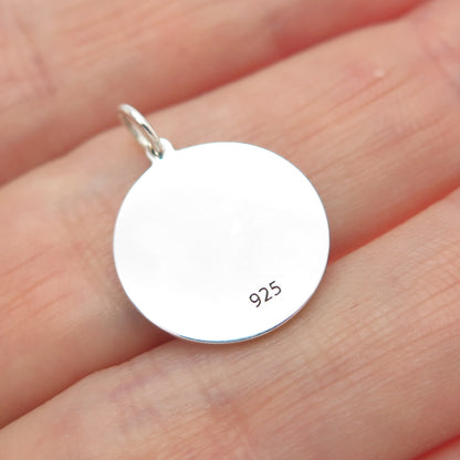 925 Sterling Silver Blue Enamel Capricorn Zodiac Sign Minimalist Charm Pendant