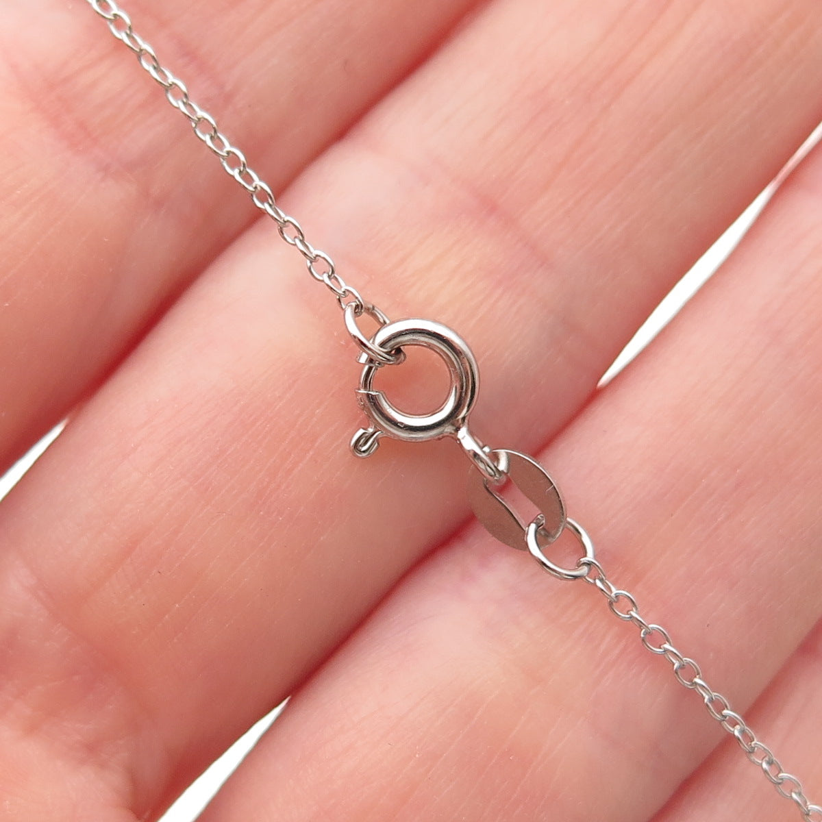 925 Sterling Silver Round-Cut C Z Floral Cable Chain Necklace 18"