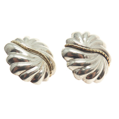 MICHAEL ANTHONY 14K Gold & 925 Sterling Silver Vintage Modenrist Earrings