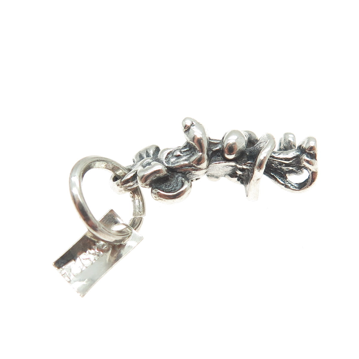 925 Sterling Silver Vintage Mexico Minnie Mouse Oxidized Minimalist Pendant